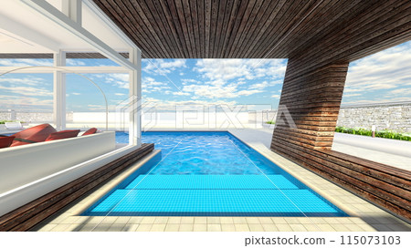 Rooftop pool 115073103