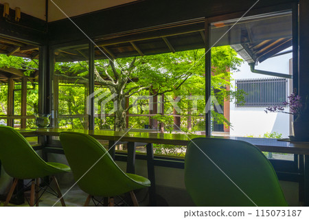 京都的新綠、本法寺、從休息室看到的花園 115073187