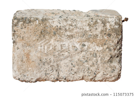 cement block isolated on white background. Clipping path cement block isolated on white background. Clipping path 115073375