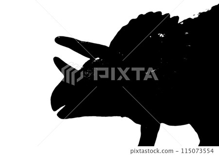 black dinosaur silhouette isolated on white background, model of dinosaurs toys 115073554
