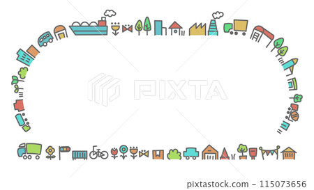 Hand drawn vector illustration about city and logistics Hand drawn vector illustration about city and logistics 115073656