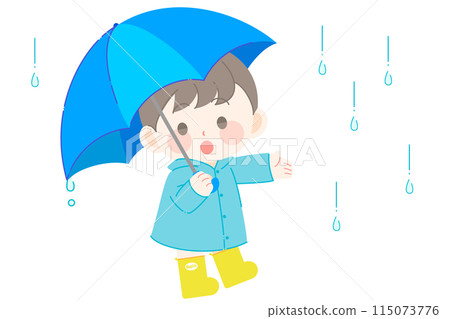 A boy popping an umbrella A boy popping an umbrella 115073776