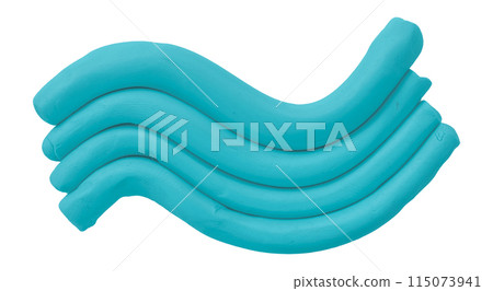 Light blue plasticine isolated on white background. 115073941