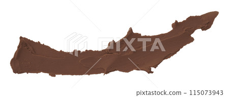 Brown plasticine brush isolated on white background. 115073943