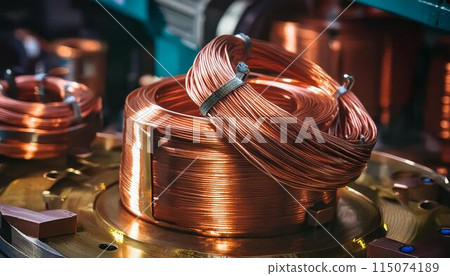 Image of a factory using copper wire 115074189