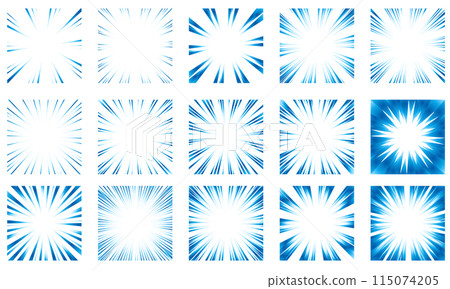 Set of blue gradient lines Set of blue gradient lines 115074205