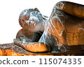 Nirvana white marble reclining Buddha, beautiful white background 115074335