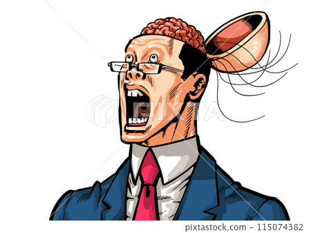 一個男人張開腦袋的插圖 一個男人張開腦袋的插圖 115074382