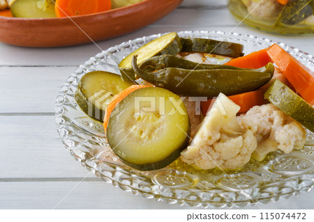 Vegetable escabeche (Mexican food) 115074472