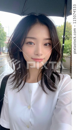 A woman holding an umbrella A woman holding an umbrella 115074533