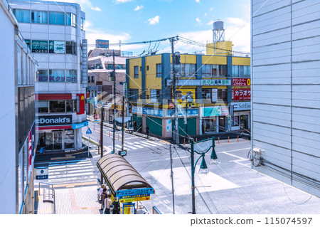 Yokohama cityscape in Japan, overlooking Nakayama Station in Midori Ward, Yokohama Yokohama cityscape in Japan, overlooking Nakayama Station in Midori Ward, Yokohama 115074597