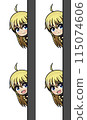 Illustration set of a blonde girl wearing a sailor suit 115074606