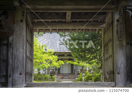 Kyoto, Makio-san Saimyoji Temple, main hall seen from the front gate 115074700