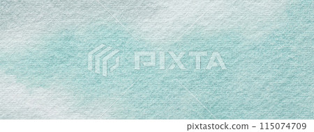Abstract art background light blue and white colors. Watercolor painting on canvas with soft turquoise gradient. 115074709