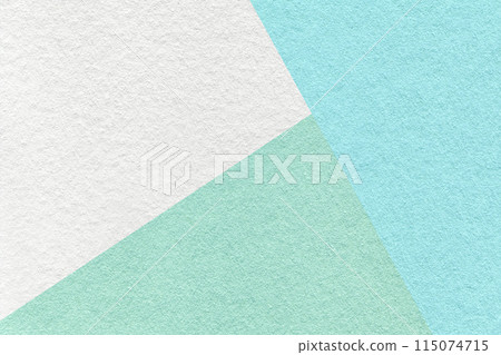 Texture of craft white, green and blue pastel color paper background, macro. Vintage abstract mint cardboard 115074715