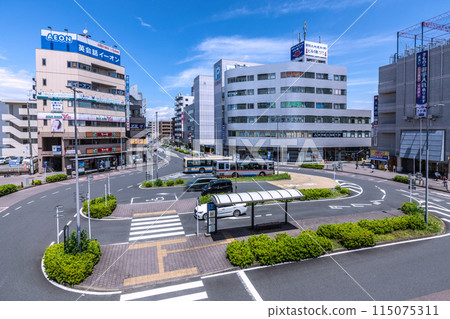 Yokohama cityscape in Japan, overlooking Nakayama Station in Midori Ward, Yokohama 115075311