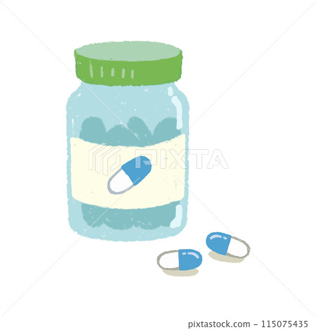 Hand drawn bottle of medicine 115075435