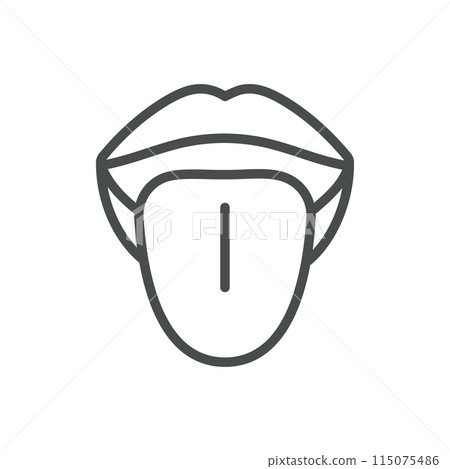 Mouth Icon. Isolated Line Illustration of Human Mouth, Representing Oral Health, Dentistry, and Speech. Perfect for Medical, Healthcare, and Educational Applications. Mouth Icon. Isolated Line Illustration of Human Mouth, Representing Oral Health, Dentistry, and Speech. Perfect for Medical, Healthcare, and Educational Applications. 115075486