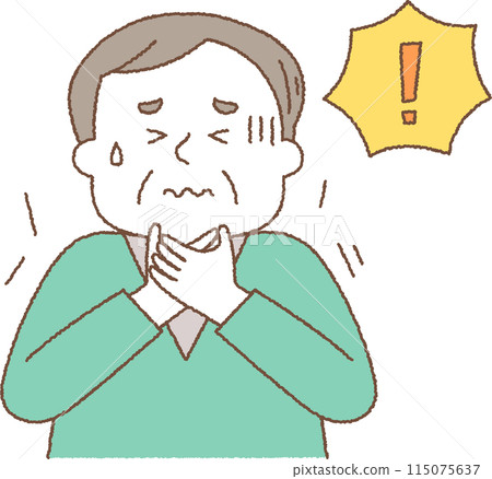 Senior man suffering from choking 115075637