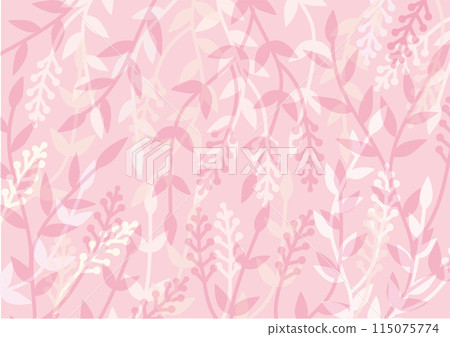 Pink flowers and leaves vector illustration Pink flowers and leaves vector illustration 115075774
