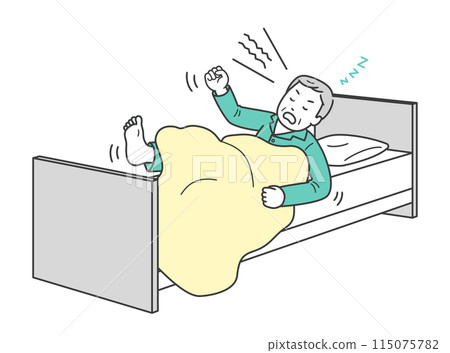 一位老人睡覺時大聲尖叫的插圖 115075782