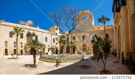 Historic Grandmaster's Palace courtyard. Valletta Malta 115075792