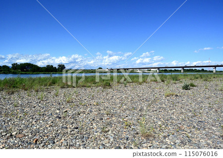 Jobu Bridge seen from the riverbed on the right bank upstream 115076016
