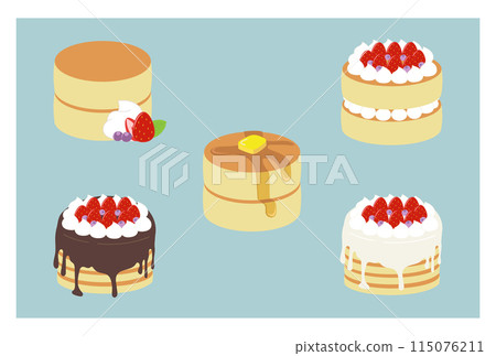 Illustration of various pancakes 115076211
