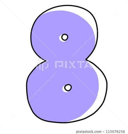 Loose, simple, bold number 8, solid color 115076256