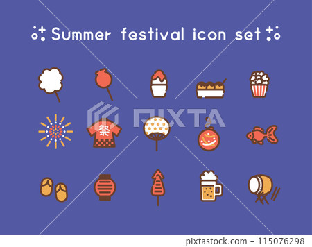 Summer festival icon set_7 115076298