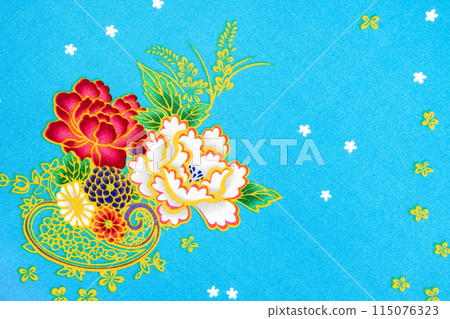The batik sarong pattern background in Thailand, traditional batik sarong in Asian The batik sarong pattern background in Thailand, traditional batik sarong in Asian 115076323