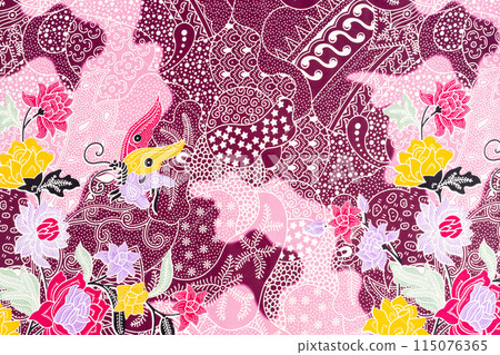 The detailed patterns of Indonesia batik cloth The detailed patterns of Indonesia batik cloth 115076365