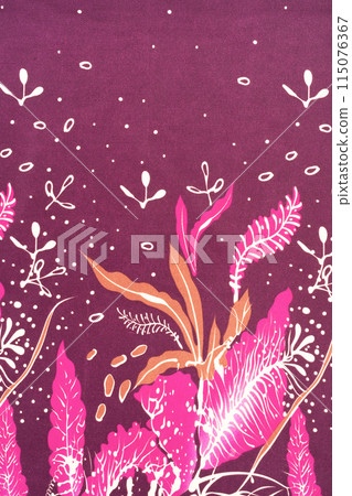 A traditional Indonesian Batik Fabric Design Texture. A traditional Indonesian Batik Fabric Design Texture. 115076367