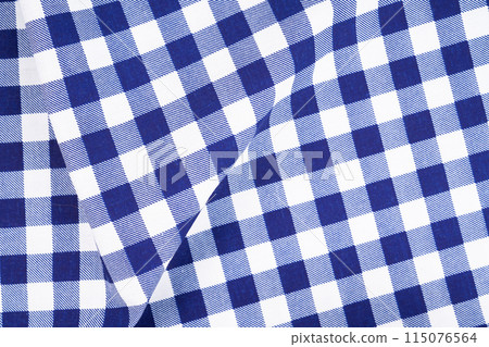 Image of a Blue color checkered gingham cloth texture 115076564