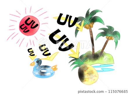 UV rays at the beach in summer 115076685