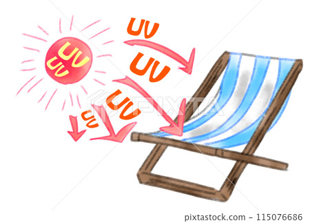 UV rays hitting an outdoor chair 115076686
