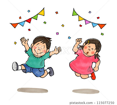 Boy and girl to jump 115077250