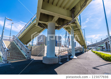 Yokohama cityscape in Japan, overlooking Kawamachi Station on the Yokohama Municipal Subway Green Line 115077698