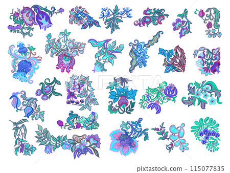 Fantasy, alien flowers, decorative flowers  115077835