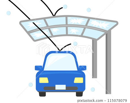 Carport with holes caused by hail damage 115078079