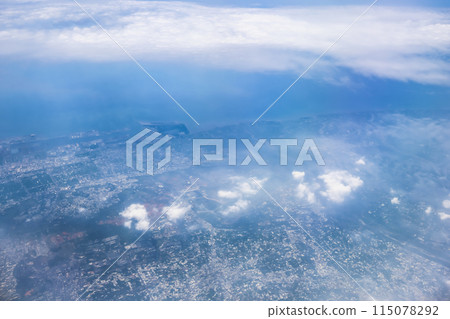 view form the airplane window on the Taiwan view form the airplane window on the Taiwan 115078292