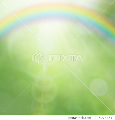 Green background and rainbow image material 115078464