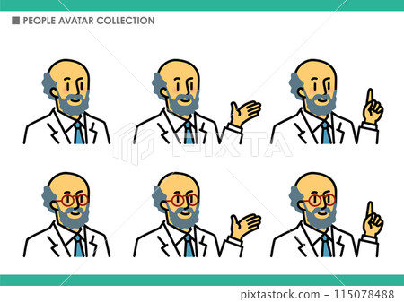 Collection of male poses. Doctor. Scientist. 115078488