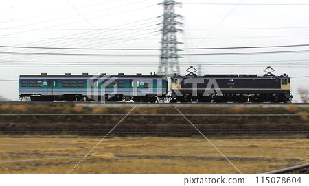 EF65 electric locomotive towing: Kururi Line Kiha 38 leaving Koriyama General Rolling Stock Center 115078604