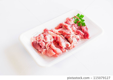 Pork shoulder loin in a tray 115079127