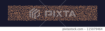 Cocoa abstract line plantation. Beans, leaf, fruit 115079464