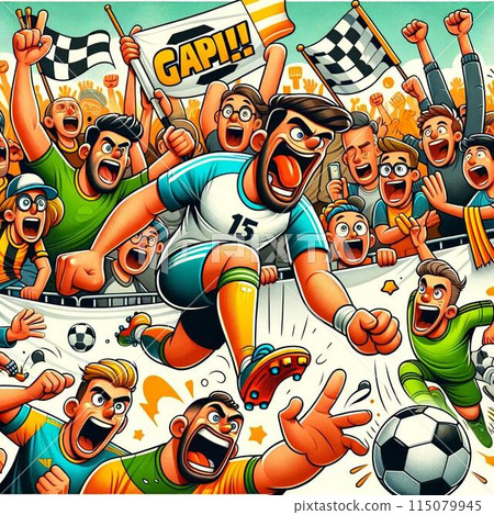 足球錦標賽冠軍運動插畫 足球錦標賽冠軍運動插畫 115079945