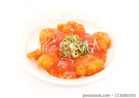 Large shrimp chili on a light background 115080303