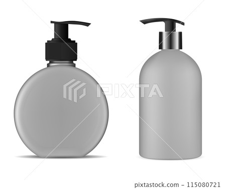 Hand soap pump bottle mockup. Shampoo package Hand soap pump bottle mockup. Shampoo package 115080721
