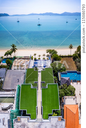 Aerial view of Panwa beach in Phuket, Thailand 115080793